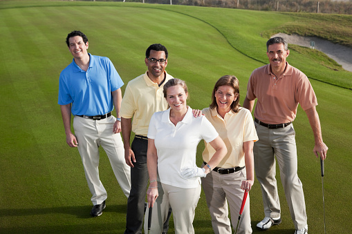 happy golfers